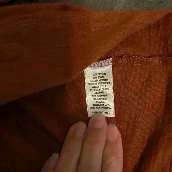 Ana women’s size small rust, cognac, nutmeg colored 3/4 length sleeve top - Picture 3 of 3